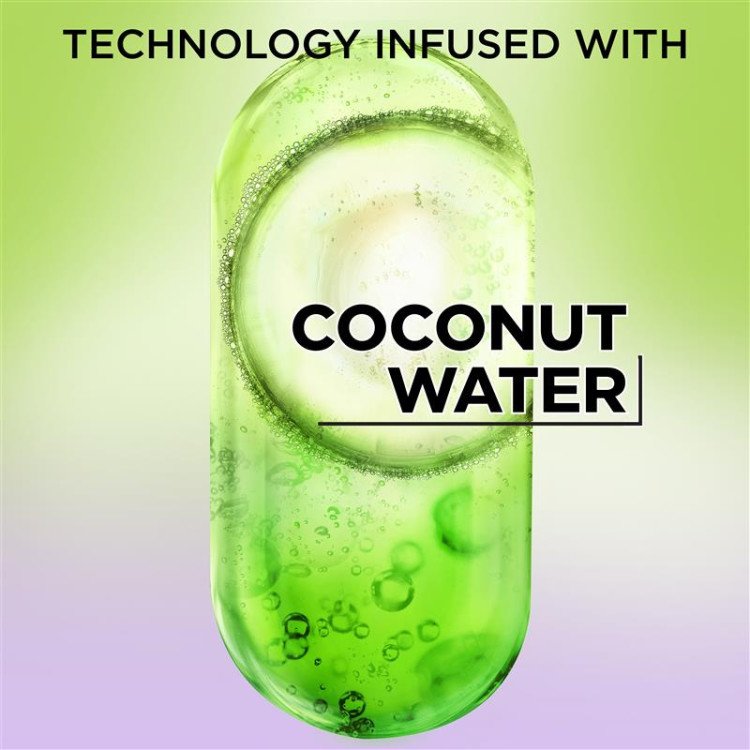 Close up of product molecule infused with coconut water.